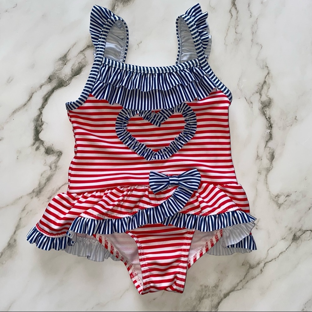 Baby Girl’s Patriotic Ruffle Swimsuit